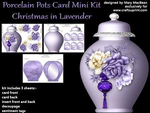 Porcelain Pots Card Mini Kit - Christmas in Lavender