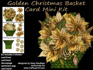 Golden Christmas Basket Card Mini Kit