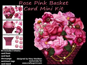 Rose Pink Basket Card Mini Kit