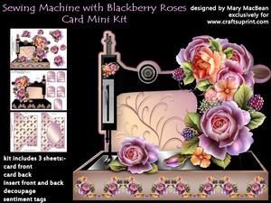 Sewing Machine with Blackberry Roses Mini Kit