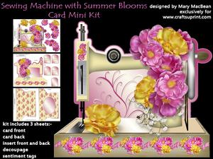 Sewing Machine with Summer Blooms Mini Kit