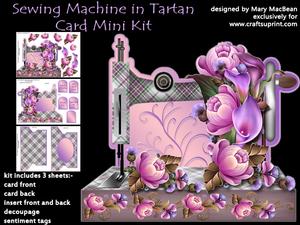Sewing Machine in Tartan Card Mini Kit