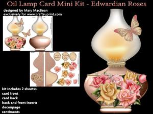 Oil Lamp Card Mini Kit - Edwardian Roses