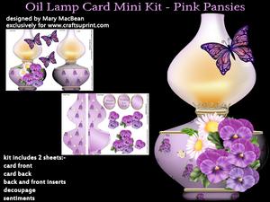 Oil Lamp Card Mini Kit - Pink Pansies