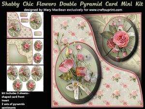 Shabby Chic Flowers Double Pyramid Card Mini Kit