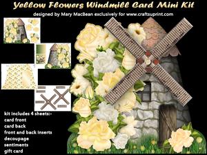 Yellow Flowers Windmill Card Mini Kit