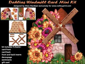 Dahlias Windmill Card Mini Kit