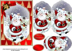 Singing Santa Fancy Pyramid Card