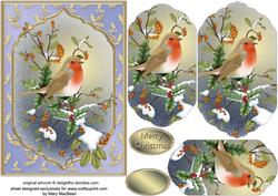 Christmas Robin Fancy Pyramid Card