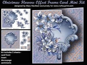 Christmas Flowers Offset Frame Card Mini Kit
