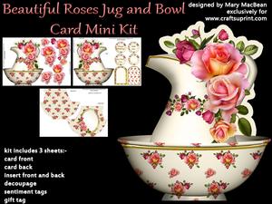Beautiful Roses Jug and Bowl Mini Kit