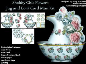 Shabby Chic Flowers Jug and Bowl Mini Kit