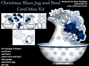 Christmas Blues Jug and Bowl Card Mini Kit