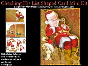 Checking His List Shaped Card Mini Kit