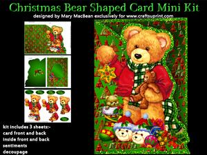 Christmas Bear Shaped Card Mini Kit