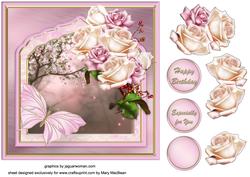 Roses and Berries Fancy Frame Card Front