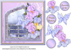 Pretty Irises Fancy Frame Card Front