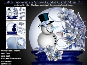Little Snowman Snow Globe Card Mini Kit