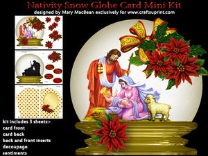 Nativity Snow Globe Card Mini Kit