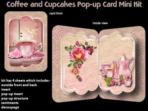 Coffee and Cupcakes Pop-up Card Mini Kit