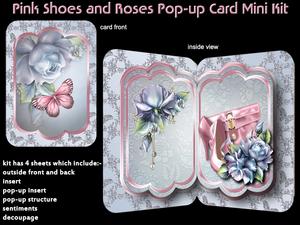 Pink Shoes and Roses Pop-up Card Mini Kit