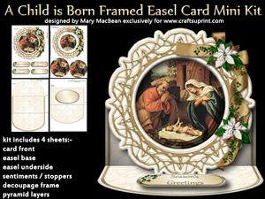 A Child is Born Framed Easel Card Mini Kit