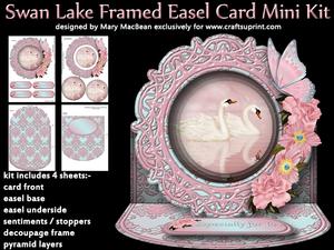 Swan Lake Framed Easel Card Mini Kit