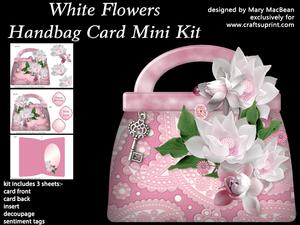 Image of cup572943_1648 - White Flowers Handbag Card Mini Kit