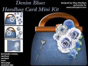 Denim Blues Handbag Card Mini Kit