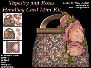 Tapestry and Roses Handbag Card Mini Kit