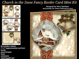Church in the Snow Fancy Border Card Mini Kit
