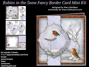 Robins in the Snow Fancy Border Card Mini Kit