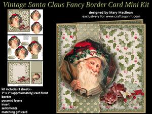 Vintage Santa Claus Fancy Border Card Mini Kit