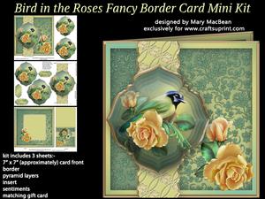 Bird in the Roses Fancy Border Card Mini Kit