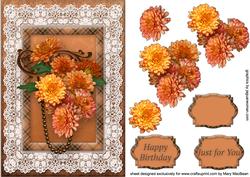 Lacy Lovelies A5 - Bronze Chrysanthemums