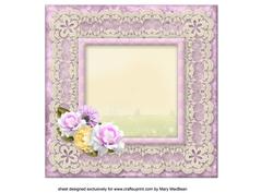 Lacy Lovelies 7" x 7" - Pink and Yellow Posy Insert