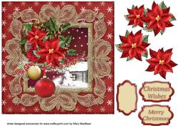Lacy Lovelies 7" x 7" - Poinsettia Cluster