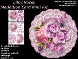 Lilac Roses Medallion Card Mini Kit
