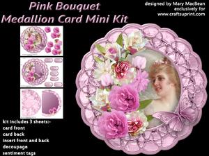 Pink Bouquet Medallion Card Mini Kit