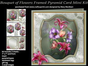 Bouquet of Flowers Framed Pyramid Card Mini Kit