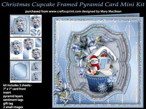 Christmas Cupcake Framed Pyramid Card Mini Kit