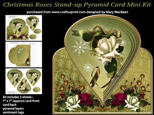Christmas Roses Stand-up Pyramid Card Mini Kit