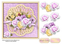Mixed Bouquet Decoupage Card Front
