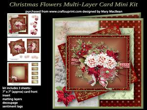 Christmas Flowers Multi-layer Card Mini Kit