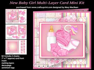 New Baby Girl Multi-layer Card Mini Kit