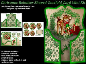 Christmas Reindeer Shaped Gatefold Card Mini Kit