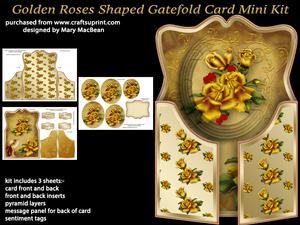 Golden Roses Shaped Gatefold Card Mini Kit