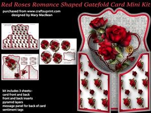 Red Roses Romance Shaped Gatefold Card Mini Kit
