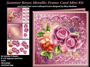 Summer Roses Metallic Frame Card Mini Kit