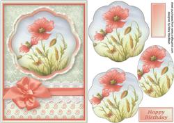 Pretty Poppies Petal Pyramid Card